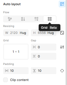 Captura do Figma mostrando o painel de Auto Layout
