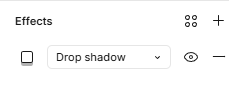 Captura de tela do Figma em Efeitos (Shadow, Blur)