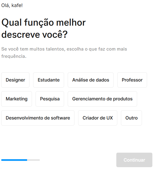 Captura de tela do Figma em qual a função do usuário