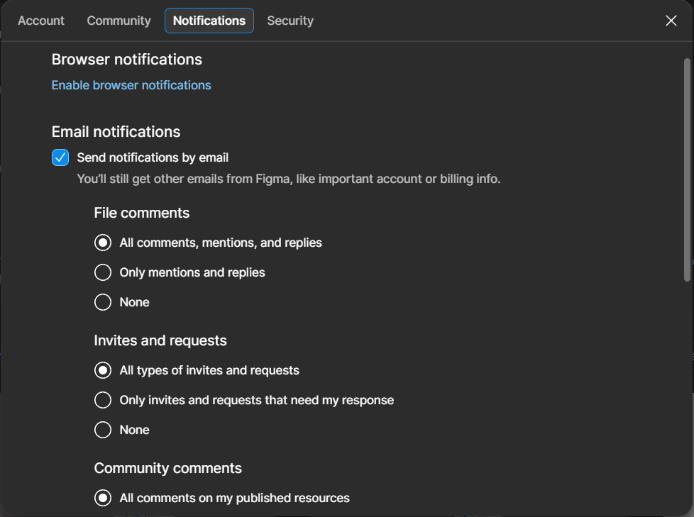 Captura de tela do Figma em notificacoes