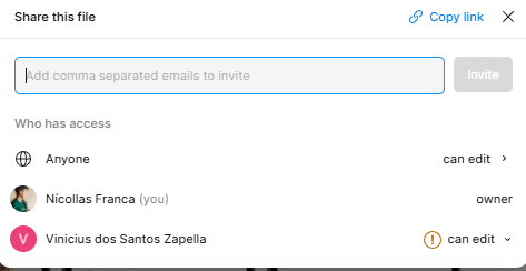 Captura de tela do Figma em problema de arquivos